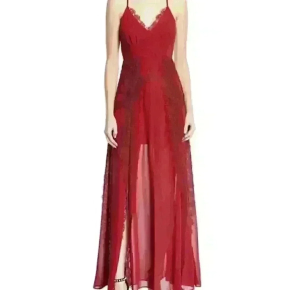 Lavina Chiffon & Lace Maxi Dress-Size(L) - Picture 2 of 6